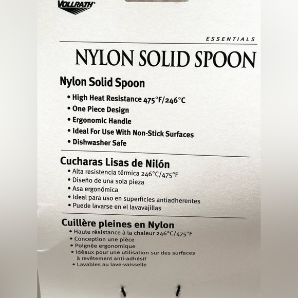 (6) NEW VOLLRATH 5284220 13" LONG BLACK NYLON HEAT RESISTANT SOLID ERGO SPOONS - Picture 3 of 5